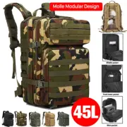 Military Tactical Army Backpack Rucksack Camping Hiking Trekking Outdoor Bag 45L