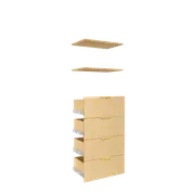 Lugna Sand 4 Drawer 2 Shelf Insert Kit - To Suit 600 x 380mm Cabinet shell