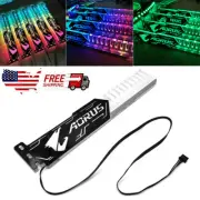 RGB GPU Support Bracket Led Lighting Computer Case Graphics Card Holder 4 Pin US