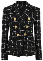 Balmain Checked Tweed Blazer - Black - 40 (UK12 / M) 40 (UK12 / M)