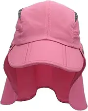 [WOONEKY] Reflective Strip Neck Cover Hat Lightweight Breathable Sun Hat Flap for Men Women Fishing Outdoor Activities Pink