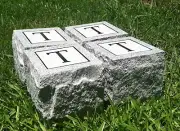 Granite Custom Engraved Cornerstones Cemetery Funeral Gray 6x6x6" (set of 4)