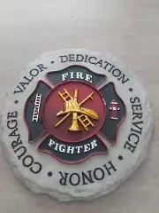 Fire Fighter Fireman Valor Honor Dedication Wall Plaque Stepping Stone