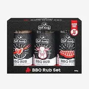Grill Society Sweet Memphis, Hunter, Chicago Steak, 3 Pack BBQ Rub, 830g – Spices BBQ Rub Gift Set for Grilling, Roasting, Steaks, Ribs and BBQ Lovers