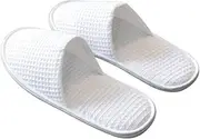 5 Pairs Disposable Slippers Open Toe Non-Slip Hotel Spa Slippers Flat Waffle White House Shoes Sandals for Spa, Party Guest, Hotel and Travel