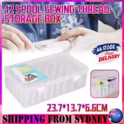 42 Spool Sewing Thread Storage Box Embroidery Bobbin Case Holder Organizer AU