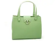 New Davidoff Audrey Green Almond Leather Handbag from Icon Collection