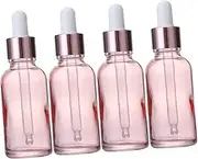 LRXIYODE 4Pcs Leakproof Glass Dropper Bottles Portable Transparent Essential Oil Containers for Travel DIY Use for Cosmetics and Beard Oils