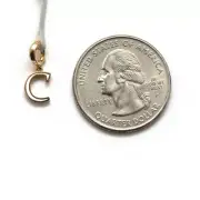 New DAVID YURMAN 8mm Petite Gold & Enamel C Initial Pendant Charm Enhancer