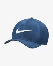 NEW 2022 NIKE DRI-FIT AEROBILL CLASSIC99 PRINTED GOLF CAP Marina Blue