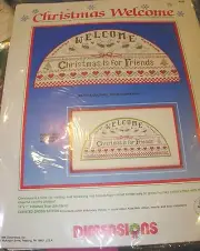 CROSS STITCH KIT CHRISTMAS PATTERN DIMENSIONS WELCOME IS FOR FRIENDS DUCK 14X7