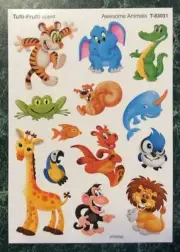 TREND Scratch & Sniff Stinky Sheet TUTTI-FRUTTI SCENT Animals MATTE Stickers