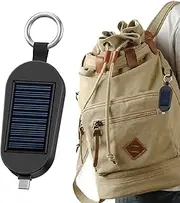 Solar Charger - Travel Keychain Powers Bank, Solar Powered Keychain Powers Bank Type C | Portable Wireless Solar Charger, Powers Bank Charger with Wireless Watch Charging for Travel Outdoor Camping