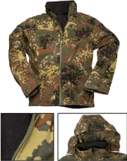 Mil-Tec Softshell SCU 14, textile jacket , color: Camo (Flecktarn) , size: L