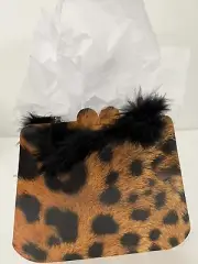 Fabulous New Animal Print Gift Bag Leopard w/Boa Handles