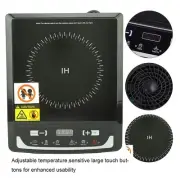 2000W Portable Induction Cooktop with Touch Control for Kitchen Black Countertop