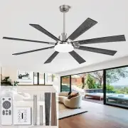 72 Inch Ceiling Fans with Lights, Ceiling Fan with Remote and Wall Switch, 6 Sp