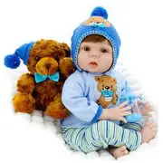 22-Inch Reborn Baby Boy Doll with Accessories - Realistic Newborn Silicone