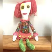 Handcrafted Unique Homemade Rag Cloth Doll 19” Weird Funky Whimsygoth Quirky