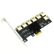 PCI-E 1X to 7Port PCIE Expansion Card PCIE USB3.0 Graphics Splitter Card Adapter