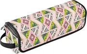 [sanluoli] Hair Tool Travel Bag with Iron Mat Dustproof Travel Hair Straightener Bag Summer Geometric Peach Travel Bag for Hair Tools