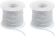 uxcell Elastic String for Bracelet 164 Ft/50 Meter Length 0.8 mm Dia, 2 Roll Sturdy Stretchy String Cord for Jewelry Making Necklace Beading Craft DIY, Gray