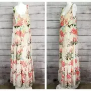 APART German Brand 14 Maxi Long Floral Dress NWT Sequined Lightweight Summer