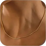 [JNZSSWHJJH] Gold Necklace for Women - 18K Gold Plated Round Snake Chain Necklace 1.6MM/2MM Herringbone Necklace Gold Jewelry Gold Chain Necklace for Women Size 16 18 20 22 24 26 Inch