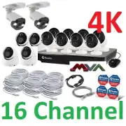Swann NVR16-8580 4K 16ch with 12x 4K Cameras & 2x 4K NHD-885MSFB Spotlight Cam