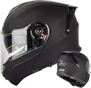 Flip Up Front Motorcycle Helmet,Dual Sun Visor Motorcycle Helmets,DOT/ECE Approved Modular Motorbike Full Face Helmets Street Moped Scooter Crash Helmet Men Women