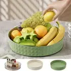 Plastic 360° Rotating Kitchen Spice Rack Round Fruit Plate Tray Desktop