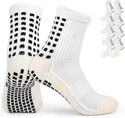 [YUFREE SUN] Men's Soccer Socks Non Skid Ball Socks Anti Slip Non Slip Grip Pads for Football Grip Socks, 4 Pair