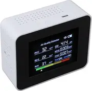 Jectse CO2 Meter, Professional Rechargeable High Accuracy Indoor Air Quality Meter Portable PM2.5 PM10 PM1.0 HCHO TVOC with 2000mAh for Home (White)