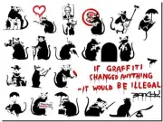 BANKSY STREET ART CANVAS PRINT Subversive Rats collage 8"X 10" stencil poster