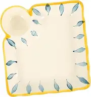 LeoLeoyy Dumpling Plate Square Ceramic Sushi Serving Japanese Dip Plate Dinnerware for Snacks Appetizers