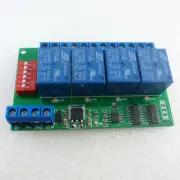 4CH 12V Modbus RTU PC UART RS485 Relay Board for PLC Lamp LED PTZ Camera Control