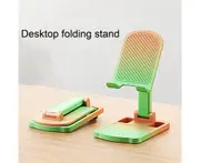 Phone Stand Adjustable Foldable Desk Smart Phone Lazy Bracket with Hollow-out Design for Watching TV - Green