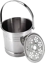 Ciieeo Stainless Steel Ice Bucket with Handle Multi Functional Ice Cube Holder for Home Bar and Parties Classic Design for Storage and Beverage Cooling