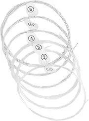 COSMEVIVI 6Pcs Strings Folk Guitar Strings Silver Plated Copper Wound Replacement Strings for Acoustic Guitars Easy Install Comfortable