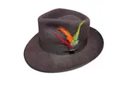 Scala Sturdy Wide Brim Western Hat Cowboy 100% Wool w Lining Brown Size M