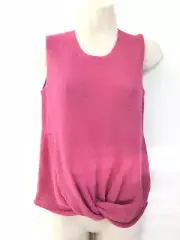 SPLENDID Raspberry Sleeveless MetAllic Knit Twist Knot Front Top NEW $128 XS