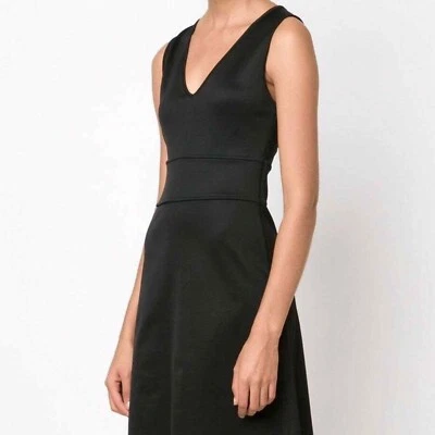 NWT Rag & Bone Women's Size 2 Open Back A-Line V-Neck Classic Black Dress LBD