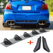 For Subaru WRX STI Rear Bumper Lip Splitter + Rear Diffuser 10 Fins Carbon Fiber (for: Subaru)