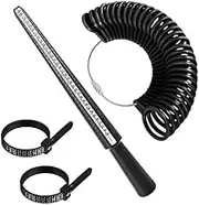 Ring Size Measuring Tool with Plastic Ring Mandrel & Ring Sizer Guage, Four Size Ring Stick Jewelry Mandrel and Ring Gauge Finger Sizing for Jewelry Making