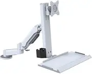 Monitor Arm Dual Arm Clamping Table Monitor Stand with Engineering Tray Suitable for 15-32 Inches Monitor Mount