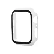 For Apple Watch 42mm Hard PC Bumper Case with Tempered Glass WHITE