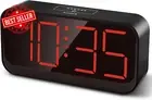 Battery Operated Digital Alarm Clock Large Red Digits 4 Dimmers Travel Bedroom