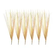 6Pcs Artificial Grass Plants Fake Wheat Grass Greenery, Pink/Light Yellow