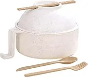 Salyeeluly Microwave Ramen Bowl with Lid | Ramen Noodle Cooker | Portable Ramen Bowl Microwavable | Portable Quick Ramen Cooker, Portable Ramen Bowl Cooker for Dorm, Home, Offise