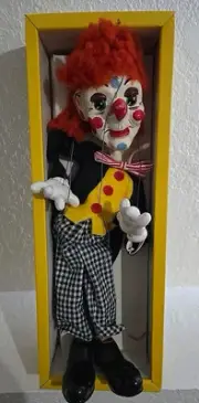 Pelham Puppets Bimbo the Clown Marionette England - Vintage 1970's